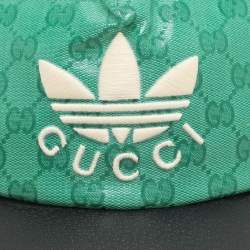 Pre Owned Gucci X Adidas Green GG Supreme Coated Canvas Baseball Cap L