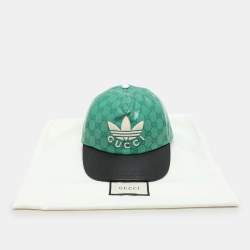 Pre Owned Gucci X Adidas Green GG Supreme Coated Canvas Baseball Cap L