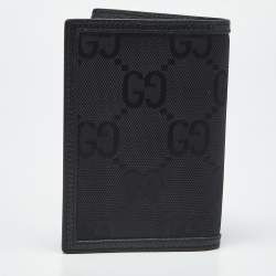 Pre Owned Gucci Black GG Nylon and Leather Off The Grid Passport Holder