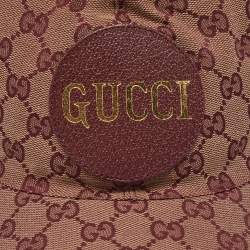 Pre Owned Gucci Burgundy GG Supreme Canvas Baseball Cap L