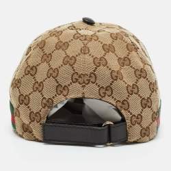 Pre Owned Gucci Beige Original GG Canvas Web Detail Baseball Cap S