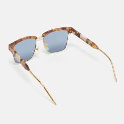 Pre Owned Gucci Tortoise Brown/Blue Gradient GG0603S Square Sunglasses
