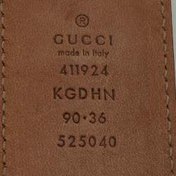 Pre Owned Gucci Navy Blue GG Supreme Canvas Interlocking G Buckle Belt 90CM