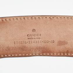 مملوكة مسبقًا Gucci Black Guccissima Leather Interlocking G Buckle Belt 100CM