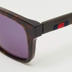 Pre Owned Gucci Tortoise Brown/Grey GG0008S Wayfarer Sunglasses