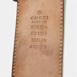 Pre Owned Gucci Brown Python Interlocking G Buckle Belt 100CM