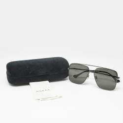 Pre Owned Gucci Black GG1099SA Square Sunglasses