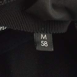 Pre Owned Gucci Black Guccy Stars Leather and Mesh Tucker Cap M