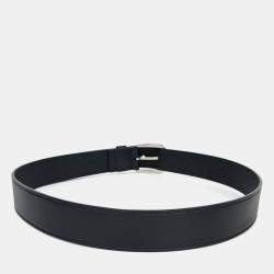 Pre Owned Gucci Black Leather Interlocking G Belt