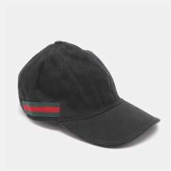 مملوكة مسبقًا Gucci Black GG Canvas Web Baseball Cap L