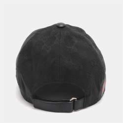 مملوكة مسبقًا Gucci Black GG Canvas Web Baseball Cap L