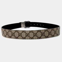 Pre Owned Gucci Double G Buckle Reversible Belt