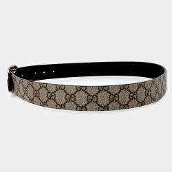 Pre Owned Gucci Double G Buckle Reversible Belt