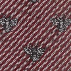 Pre Owned ربطة عنق غوتشي حرير وقطن بشعار نحلة وخط أحمر