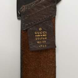 مملوكة مسبقًا حزام غوتشي هيستيريا جلد بني مشبك 95 سم