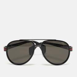 مملوكة مسبقًا نظارة شمسية غوتشي GG0447S ويب افياتور سوداء