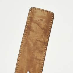 Pre Owned حزام غوتشي إبزيم G متشابك جلد غوتشيسسيما بني 85 سم