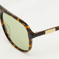 Pre Owned Gucci Tortoise Brown GG1156S Aviator Sunglasses