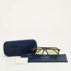 Pre Owned Gucci Tortoise Brown GG1156S Aviator Sunglasses