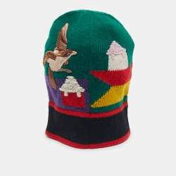 مملوكة مسبقًا Gucci x NY Yankees Green Embroidered Wool Beanie S