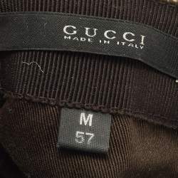 Pre Owned قُبَّعَة بيسبول من غوتشي من قماش GG البني/البيج بحجم متوسط