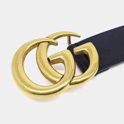 Pre Owned حزام غوتشي جلد أسود مارمونت