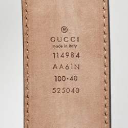 Pre Owned Gucci Interlocking G 100CM Belt Black Guccissima Leather