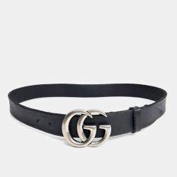 Pre Owned حزام غوتشي جلد أسود