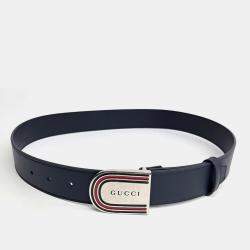 Pre Owned Gucci Leather Navy belt (838647)