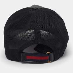 Pre Owned Gucci Grey Monogram Eagle Print Canvas Mesh Baseball Cap L