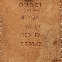Pre Owned Gucci Interlocking G 100CM Belt Black Guccissima Leather