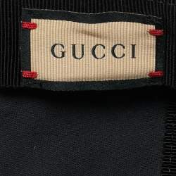 Pre Owned Gucci Black Logo Embroidered Cotton Baseball Cap M