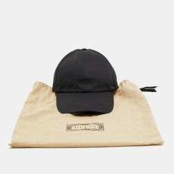 Pre Owned Gucci Black Logo Embroidered Cotton Baseball Cap M