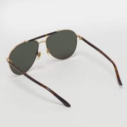 Pre Owned Gucci Green/Brown GG0014S Aviator Sunglasses