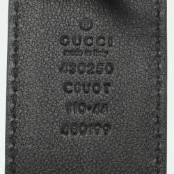 Pre Owned Gucci Wolf 110 cm Buckle Belt Black Leather