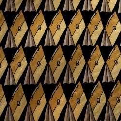 Gucci Vintage Black and Yellow Bag Print Silk Tie