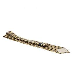 Gucci Vintage Black and Yellow Bag Print Silk Tie
