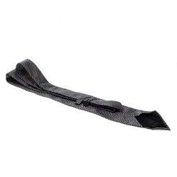 Gucci Vintage Grey and Black Wave Pattern Silk Jacquard Traditional Tie