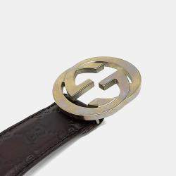 Pre Owned Gucci Cima Leather Line Belt