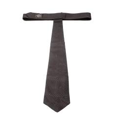 Pre Owned ربطة عنق غوتشي فينتدج نمط تقليم هندسي جاكار حرير بني داكن