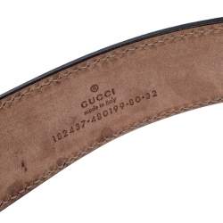 مملوكة مسبقًا Gucci Red Patent Leather GG Plaque Belt 80CM