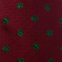 مملوكة مسبقًا ربطة عنق غوتشي حرير جاكار نمط ديس أحمر 