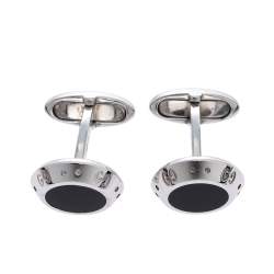Pre Owned Gucci Icon Onyx 18K White Gold Cufflinks