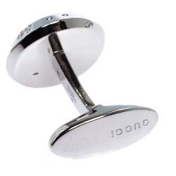 Pre Owned Gucci Icon Onyx 18K White Gold Cufflinks