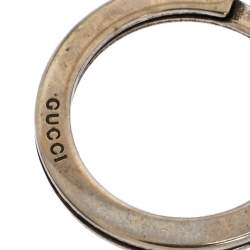 Pre Owned Gucci Tan Leather Double G Keyring