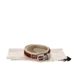 مملوكة مسبقًا Gucci Off White Fabric Logo Belt 100CM