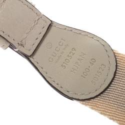 مملوكة مسبقًا Gucci Off White Fabric Logo Belt 100CM