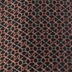 Pre Owned Gucci Brown Monogram Patterned Jacquard Silk Tie