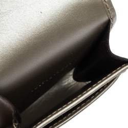 Pre Owned علبة سجائر غوتشي كانفاس مطبوع شعار الماركة جي جي فضي