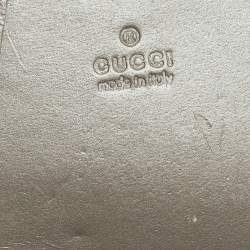 Pre Owned علبة سجائر غوتشي كانفاس مطبوع شعار الماركة جي جي فضي